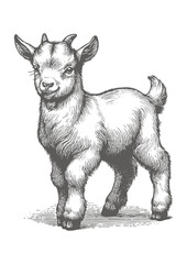 goat Vector, baby goat vector illustration, goat emblem design, baby goat vector