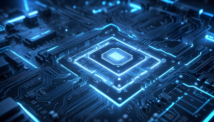 Computing processor CPU microchip and electronic circuit board 9