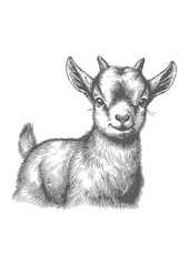 goat head Vector, goat vector illustration, goat emblem design, baby goat vector