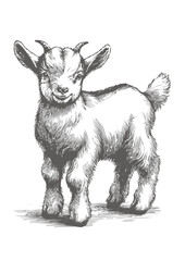 goat Vector, baby goat vector illustration, goat emblem design, baby goat vector