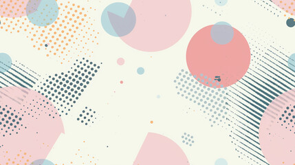 A colorful background with many circles and squares