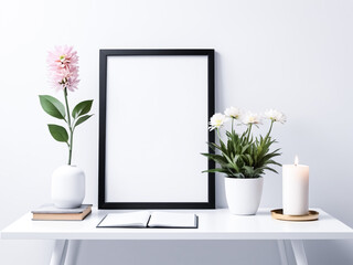 Modern Minimalist Desk Photo Frame Mockup Template