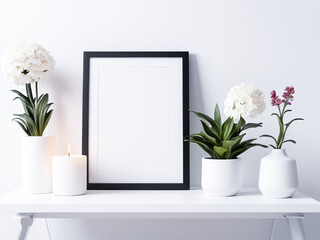 Modern Minimalist Desk Photo Frame Mockup Template