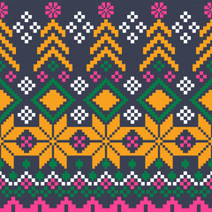 Cross-stitch fabric pattern for textile design. Clothing, background pattern. 