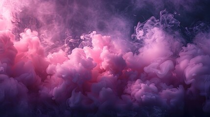 Pink Smoke Clouds Emanating on a Dark Background A Radiant NebulaInspired Display