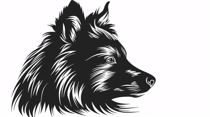 Fototapeta premium A depiction of an Icelandic Sheepdog on a white backdrop, with canine figures.