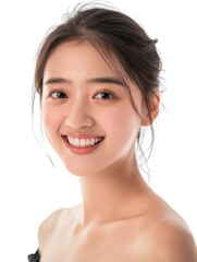 Obraz premium Young and beautiful asian hong kong chinese japanese korean girl transparent background