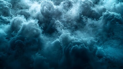 Cyan Smoke Cloud An Abstract Interplay of Color and Matter