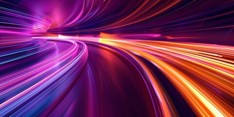 Vibrant abstract technology background in shades of purple and orange.