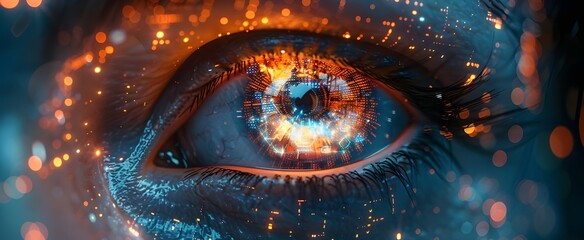 Artificial intelligence, modern, innovative technology of the future world. Characteristics of determination The overall mood should be cinematic and futuristic. It is reminiscent of themes such as sc