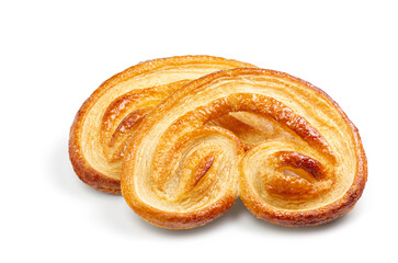cookies puff pastry isolated on white background.