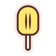 yellow ice cream sticker