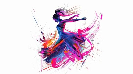 Vibrant art capturing the essence of dance with lively, expressive brushwork.