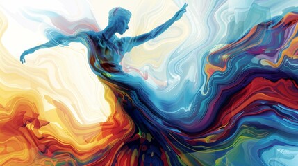 Vibrant art capturing the essence of dance with lively, expressive brushwork.