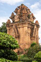 Nha Trang, Po Nagar Cham Towers showcase Vietnam historical and cultural legacy. Symbolic religious heritage surrounded by natural beauty. Landmark, historical site, ancient ruins