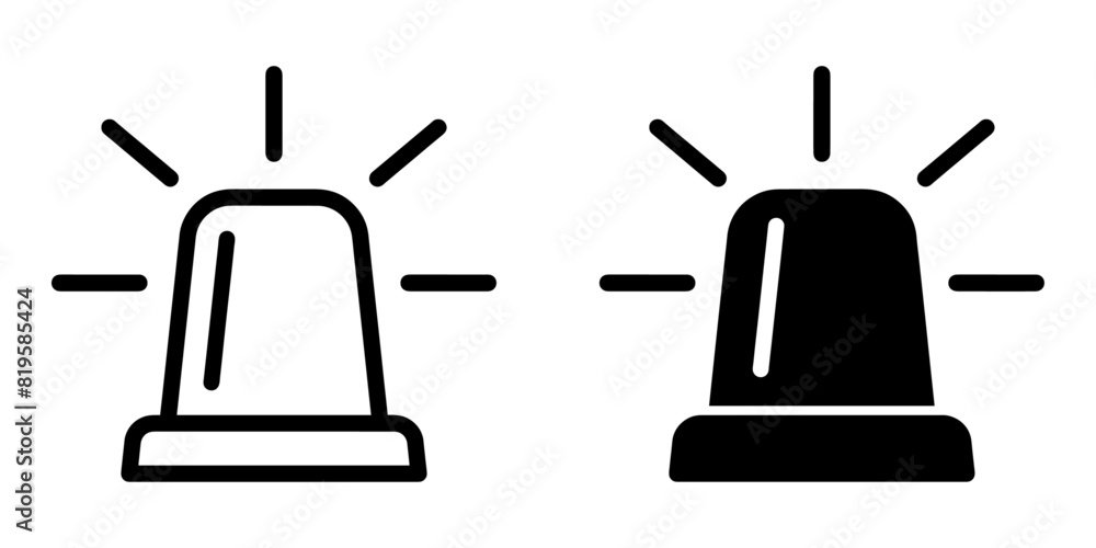 Fototapete ofvs599 outlinefilledvectorsign ofvs - emergency siren vector icon . isolated transparent . black ou