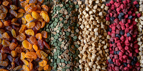 Big collection of different cereals and edible seeds. Fiber source examples. 

