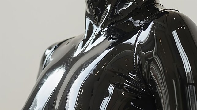 Portray the sense of empowerment and liberation that comes with wearing a latex bodysuit