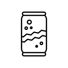 soda, line icon, isolated background