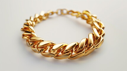 Obraz premium Gold bracelet isolated on white background. AI Generative.