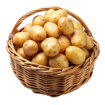 recommend clip art: potatoes in a basket on transparent background