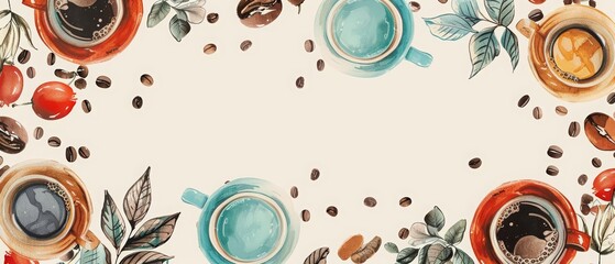 Creative greeting cards blank template for text of National Coffee Day