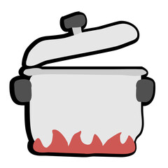 Cooking Pot Line Style Icon  vector design and illustration template