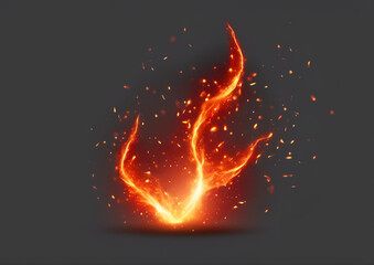 Vector Red Fire Sparks_ Glowing Particles and Flames on a Transparent Black Background.