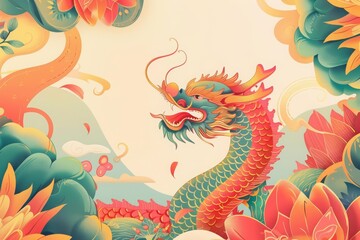 Minimal blank template card for Lunar New Year