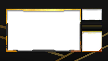 Intermission Golden Black Theme Overlay Template For Streamer Gaming Content Creator