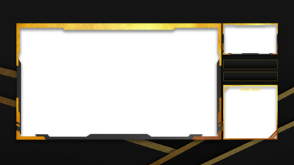 Intermission Golden Black Theme Overlay Template For Streamer Gaming Content Creator