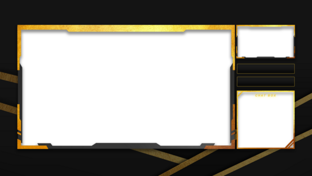 Intermission Golden Black Theme Overlay Template For Streamer Gaming Content Creator