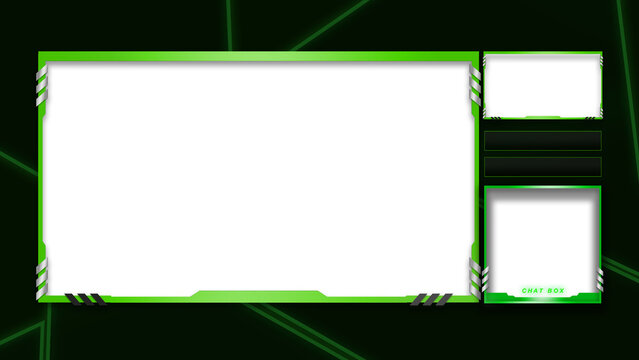 Intermission Silver Green Black Theme Overlay Template For Streamer Gaming Content Creator