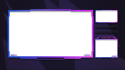 Intermission Blue and Purple Gothic Emo Theme Overlay Template For Streamer Gaming Content Creator
