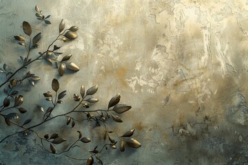Textured Background Canvas or linen texture with faint floral silhouettes , 3D