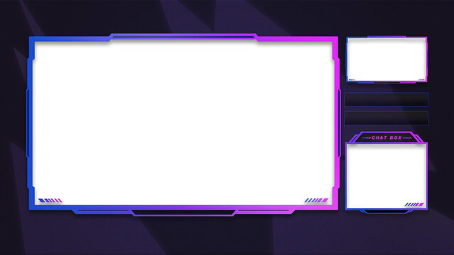 Intermission Blue and Purple Gothic Emo Theme Overlay Template For Streamer Gaming Content Creator