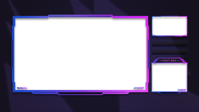 Intermission Blue and Purple Gothic Emo Theme Overlay Template For Streamer Gaming Content Creator