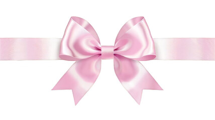 Elegant pink ribbon with bow, detailed illustration capturing natural colors and textures, high resolution, ultra-realistic color grading for professional use in elegant gift presentations.