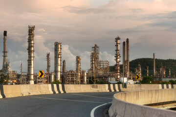 Oil refinery innovation technology station background.