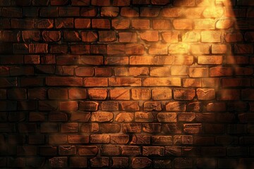 3D render of an abstract brick wall background with a spotlight, a vector illustration