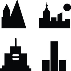 Set of pictograms for the city vector icon