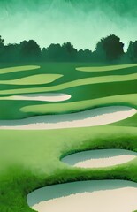 golf course vector illustration