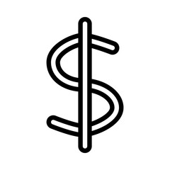 dollar icon or logo illustration outline black style