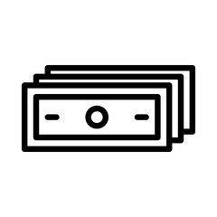 money icon or logo illustration outline black style