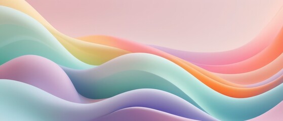 Obraz premium abstract flowing colorful gradient wave.dreamy blend of pastel colors