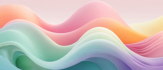 abstract flowing colorful gradient wave.dreamy blend of pastel colors