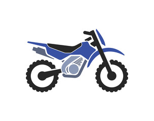Obraz premium simple motocross dirtbike notorcycle icon blue side view icon transparent background