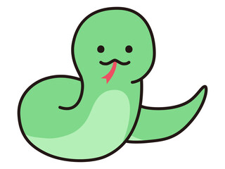 ゆるい蛇のベクターイラスト。干支、十二支、へび、年賀