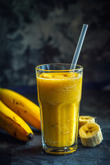 Background of natural smoothie of assorted fresh fruits