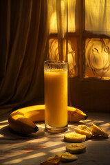 Background of natural smoothie of assorted fresh fruits
